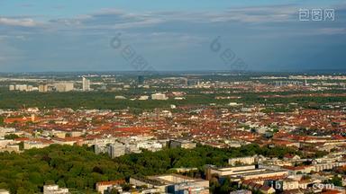 慕尼黑德国城市景观空中轮廓线